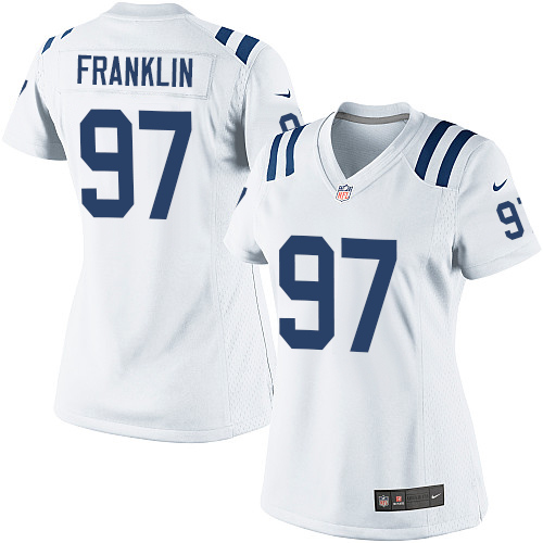 #97 Nike Limited Aubrayo Franklin Women's Jersey - NFL Indianapolis Colts Road White