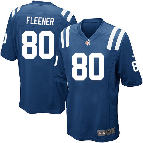 #80 Nike Game Coby Fleener Men's Jersey - NFL Indianapolis Colts Home Royal Blue