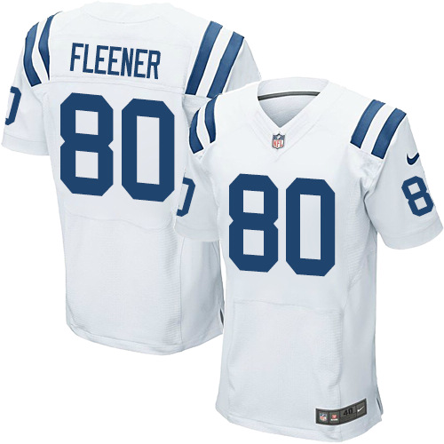 #80 Nike Elite Coby Fleener Men's Jersey - NFL Indianapolis Colts Road White