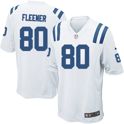 #80 Nike Game Coby Fleener Men's Jersey - NFL Indianapolis Colts Road White