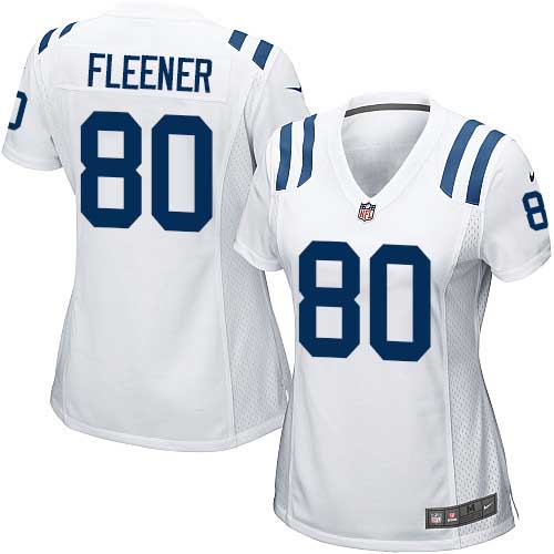 #80 Nike Game Coby Fleener Women's Jersey - NFL Indianapolis Colts Road White