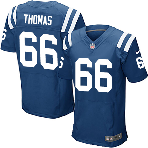 #66 Nike Elite Donald Thomas Men's Jersey - NFL Indianapolis Colts Home Royal Blue