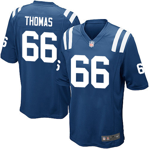 #66 Nike Game Donald Thomas Men's Jersey - NFL Indianapolis Colts Home Royal Blue