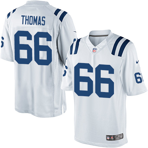 #66 Nike Limited Donald Thomas Men's Jersey - NFL Indianapolis Colts Road White