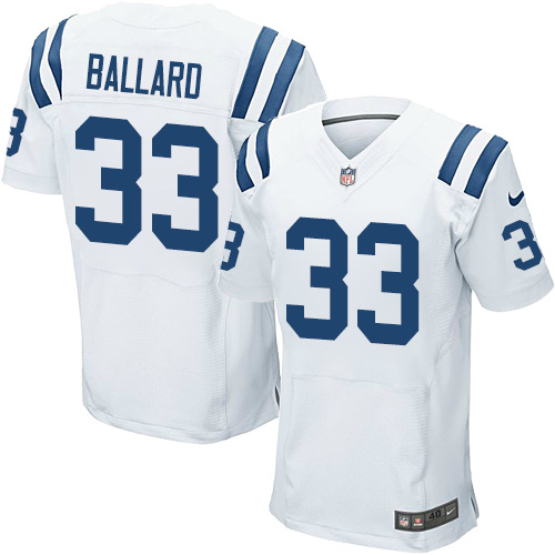 #33 Nike Elite Vick Ballard Men's Jersey - NFL Indianapolis Colts Road White